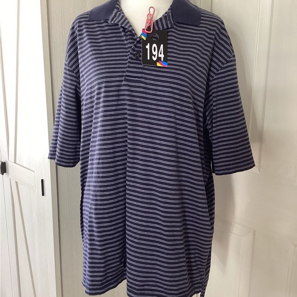 Brooks Brothers Blue Polo Shirt Classic Knit Stripes Sz L - Picture 9 of 9